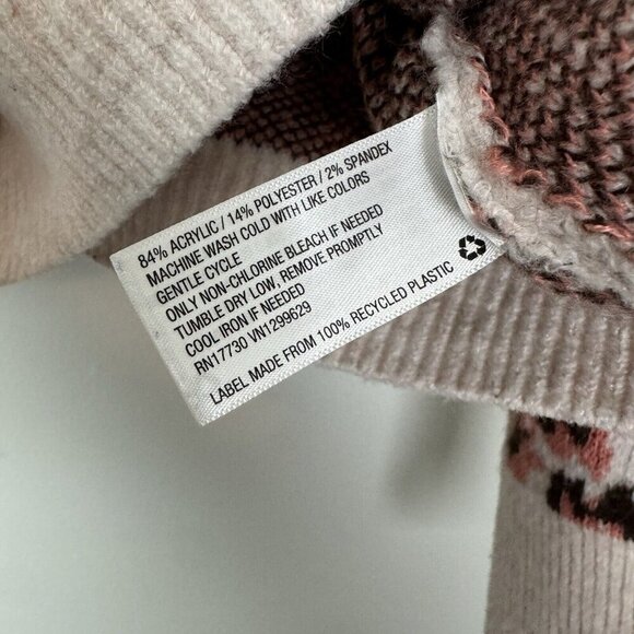 Knox Rose Woman’s Oatmeal Floral Long Sleeve Knit Crewneck Size Large - Picture 3 of 5